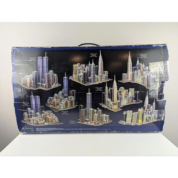Wrebbit Puzz 3D New York New York 3141 Piece Twin Towers Puzzle Open Box Vintage - Picture 2 of 8